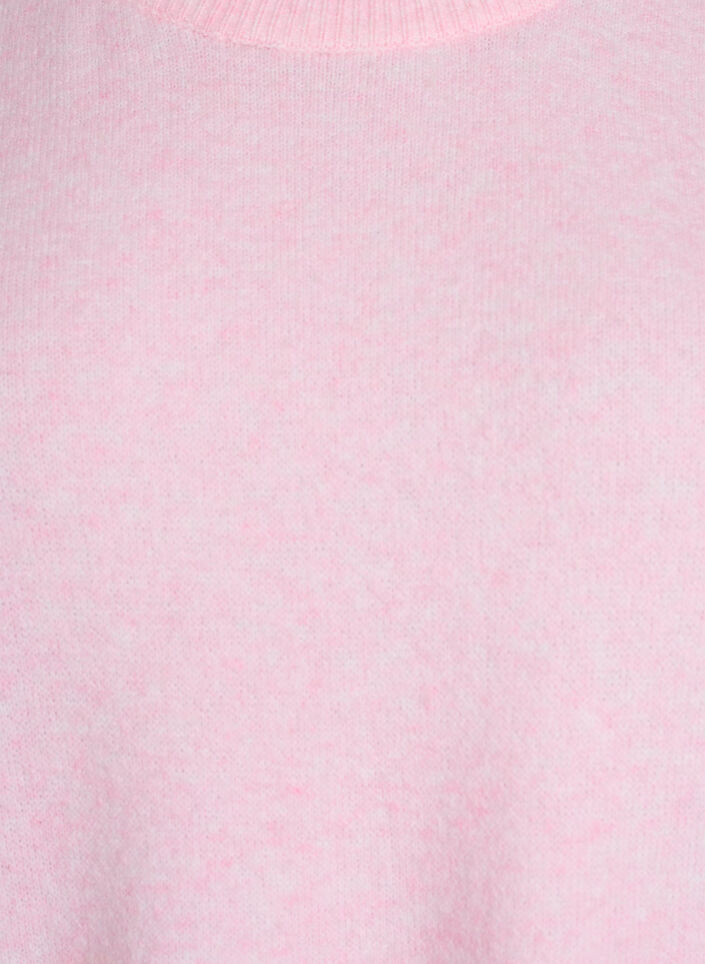 V&auml;lj&auml; neulepusero, jossa on lyhyet hihat, Vaaleanpunainen, Packshot image number 2