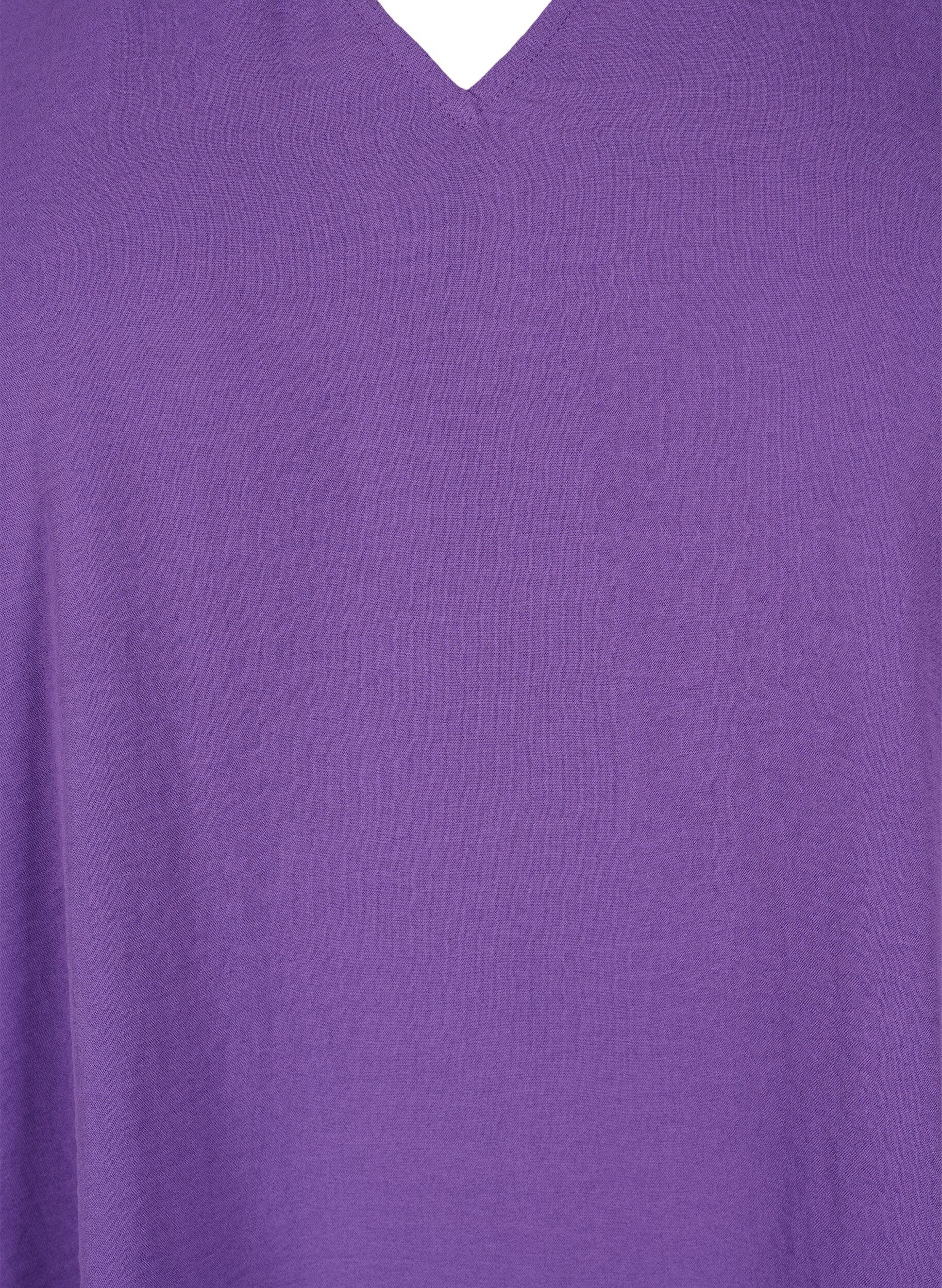 Zizzi Pitsipusero v-p&auml;&auml;ntiell&auml; ja pitkill&auml; hihoilla, Pansy, Packshot image number 2