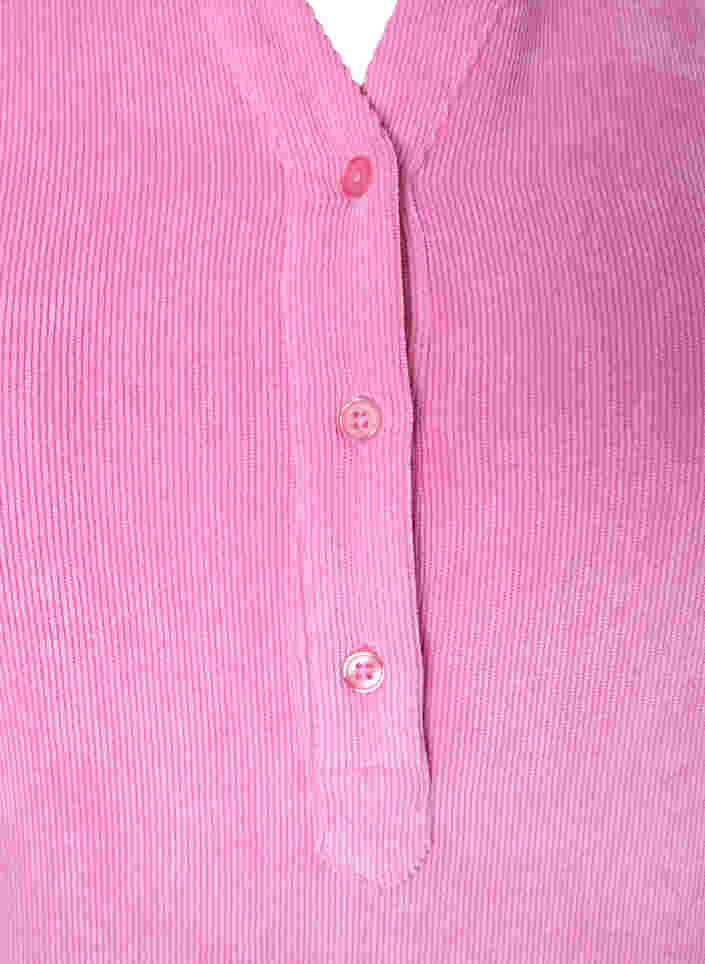 Samettimekko 3/4-hihoilla ja napeilla, Begonia Pink, Packshot image number 2
