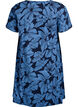 Lyhyt a-linjainen mekko kukkakuviolla, Sininen, Packshot image number 1