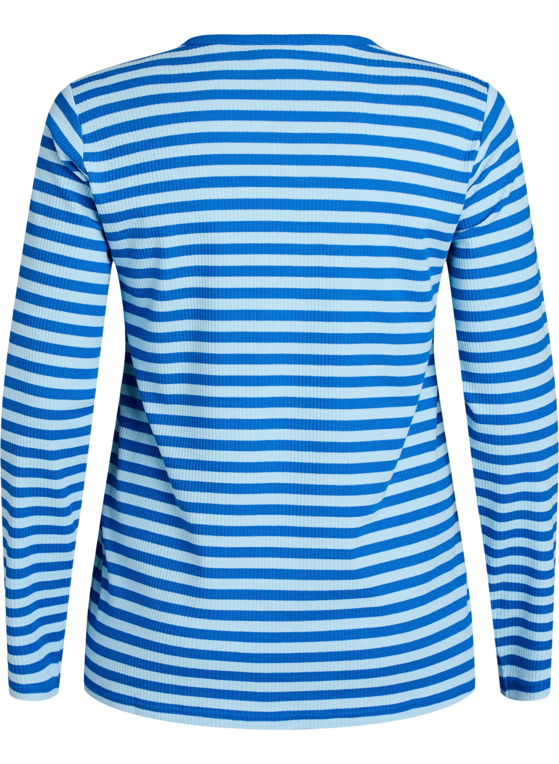 ZizziRaidallinen pusero pitkill&auml; hihoilla, Sininen, Packshot image number 1