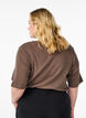 Ribattu jerseypusero, jossa on lyhyet hihat, Ruskea, Model image number 2