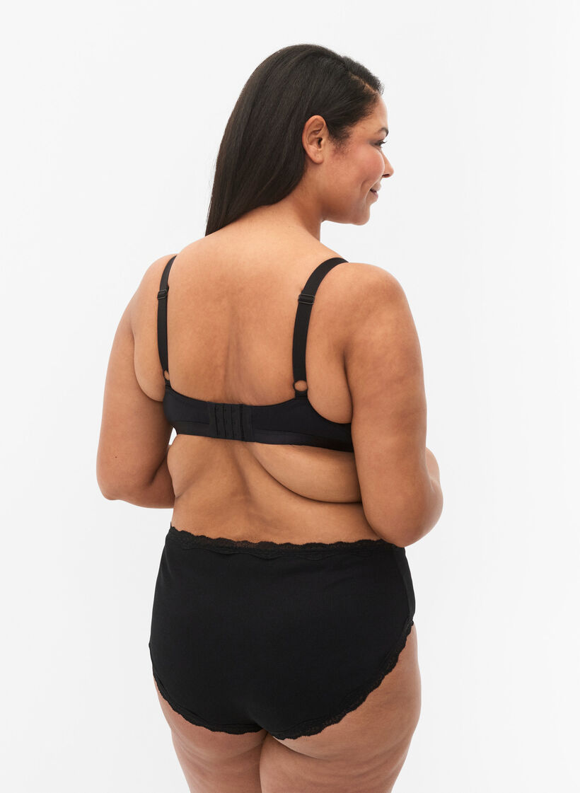 2 kpl alushousuja pitsikantilla, Black/Black, Model image number 1