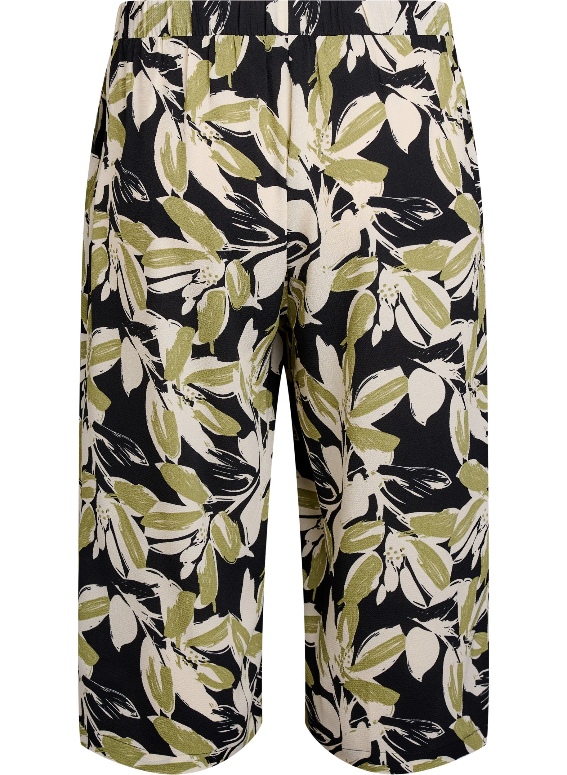 Zizzi Culottes-housut kuosilla, Musta, Packshot image number 1