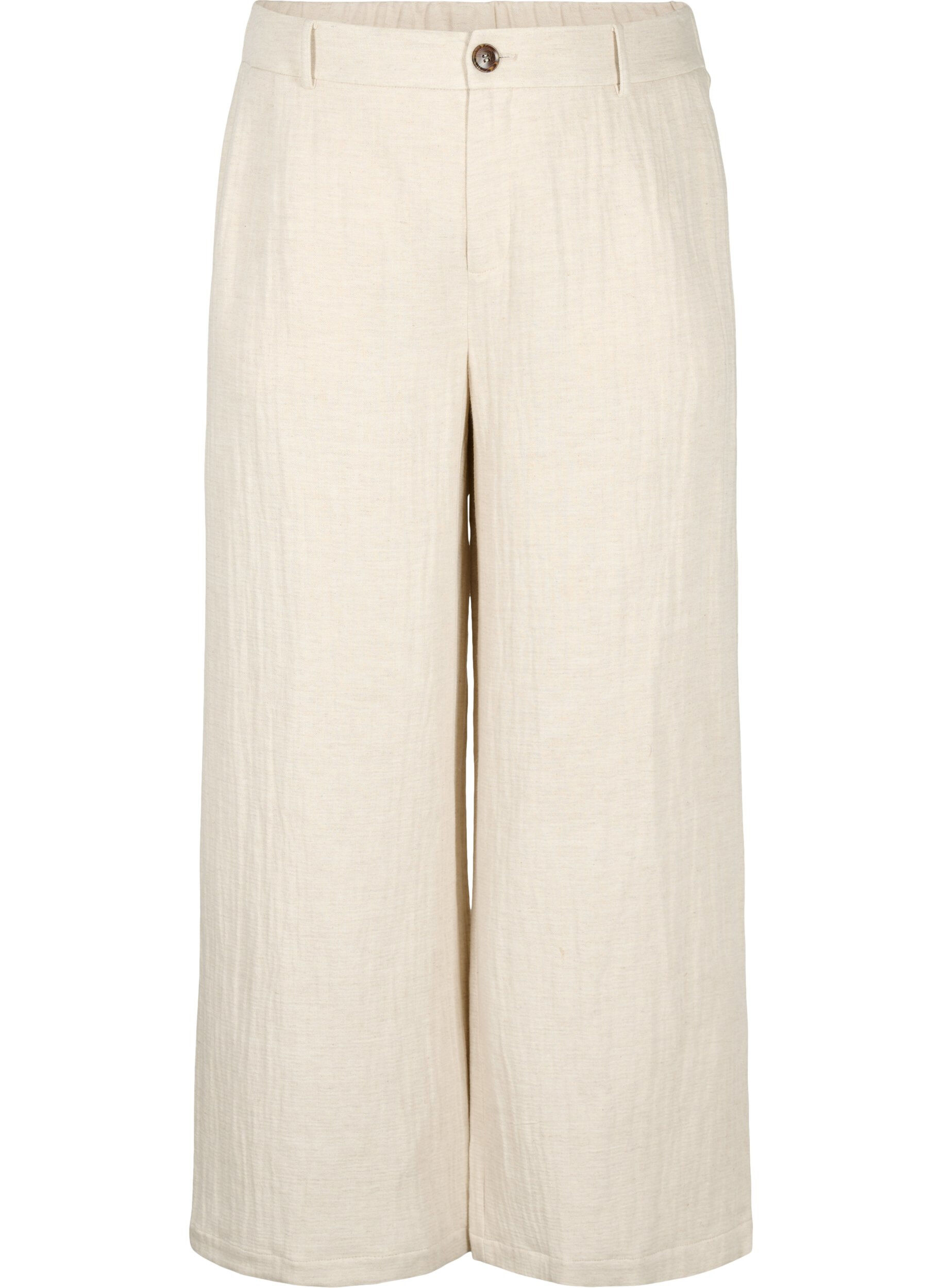 Zizzi Puvunhousut pellavasekoitteisesta materiaalista, Rainy Day, Packshot image number 0