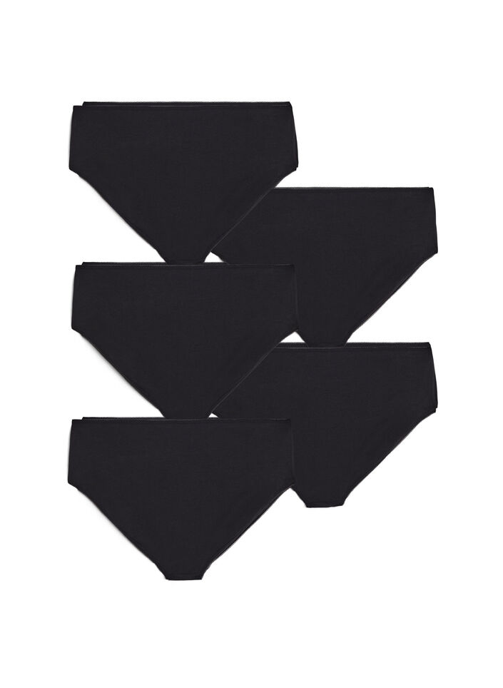 5-pack puuvillaiset alushousut normaalilla vy&ouml;t&auml;r&ouml;ll&auml;, Musta, Packshot image number 1