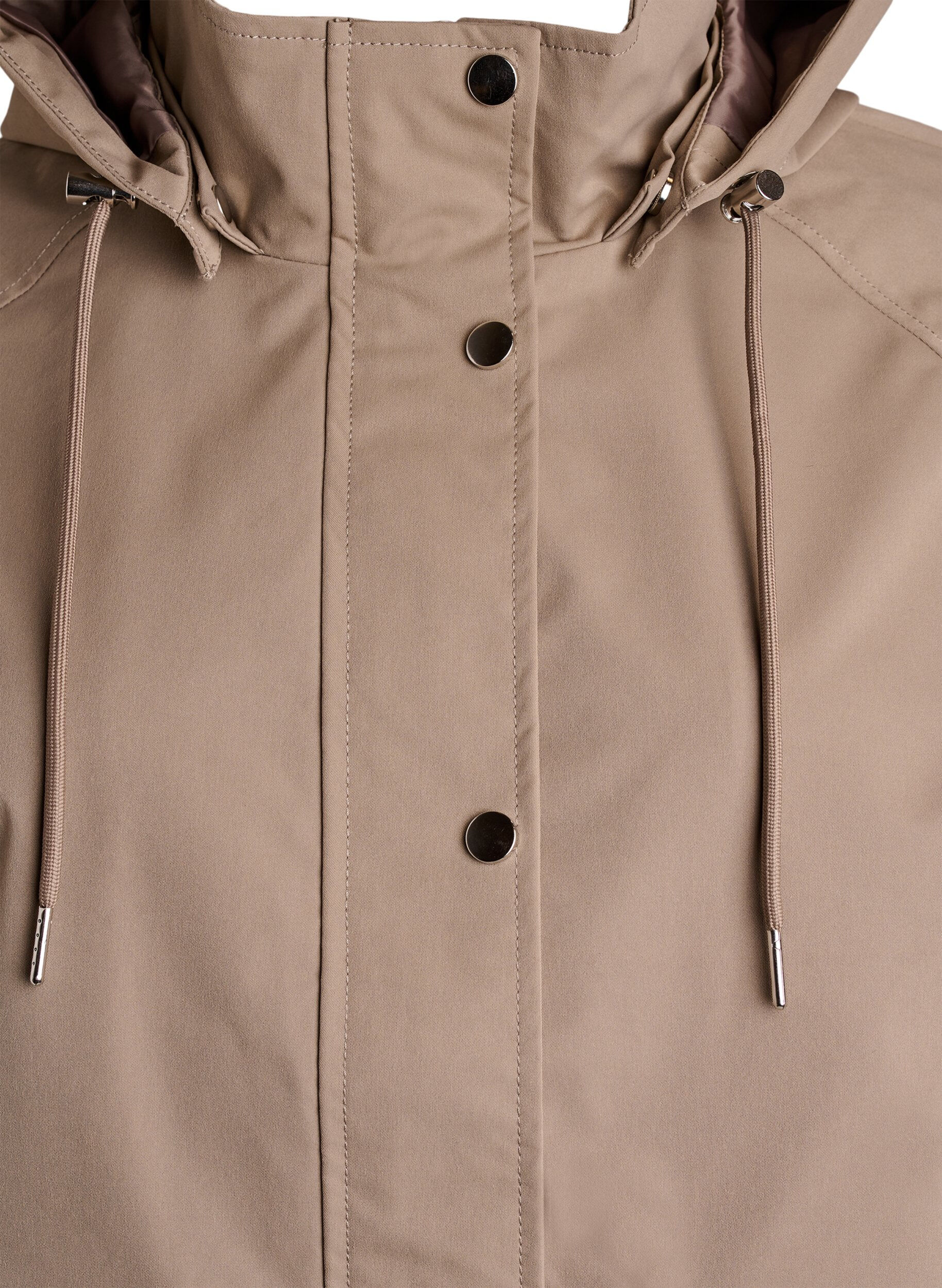 ZizziLyhyt kev&auml;ttakki irrotettavalla hupulla, Beige, Packshot image number 2