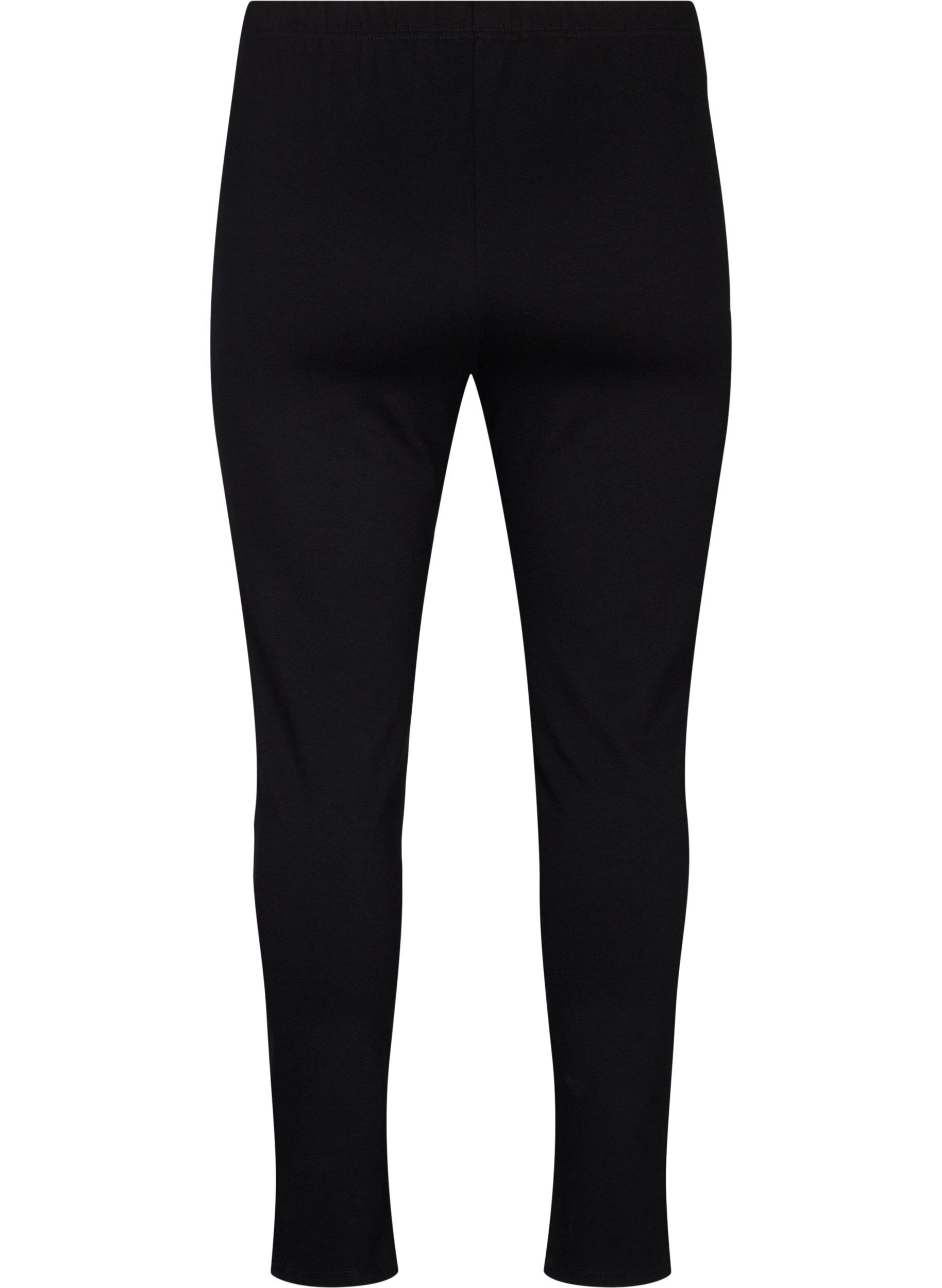 Zizzi Viskoosiset leggingsit etuhalkioilla, Black, Packshot image number 1