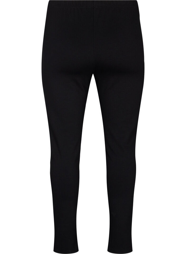Viskoosiset leggingsit etuhalkioilla, Black, Packshot image number 1