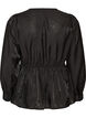 Kiilt&auml;v&auml; viskoosipusero peplum-efektill&auml;, Musta, Packshot image number 1