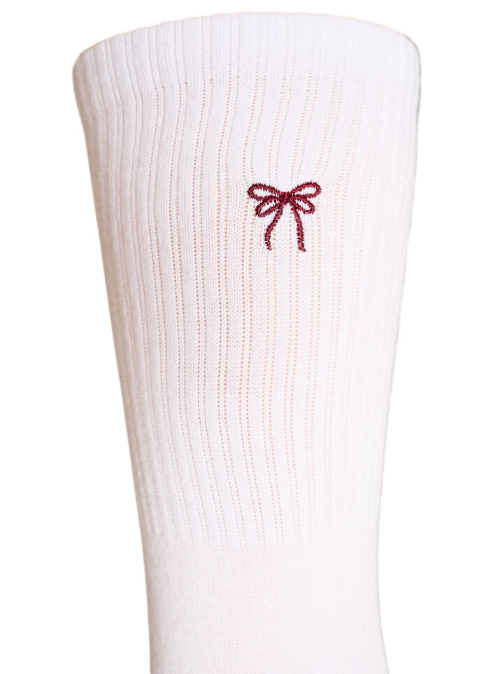 Puuvillasukat kuviolla, Valkoinen, Packshot image number 2