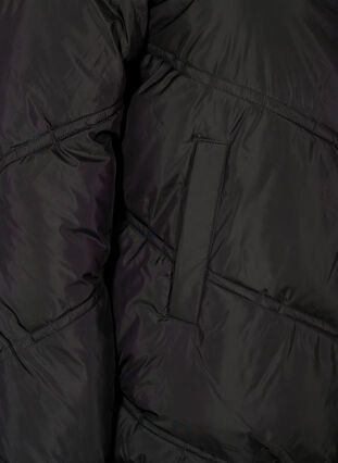 Lyhyt puffer-talvitakki taskuilla, Black, Packshot image number 3