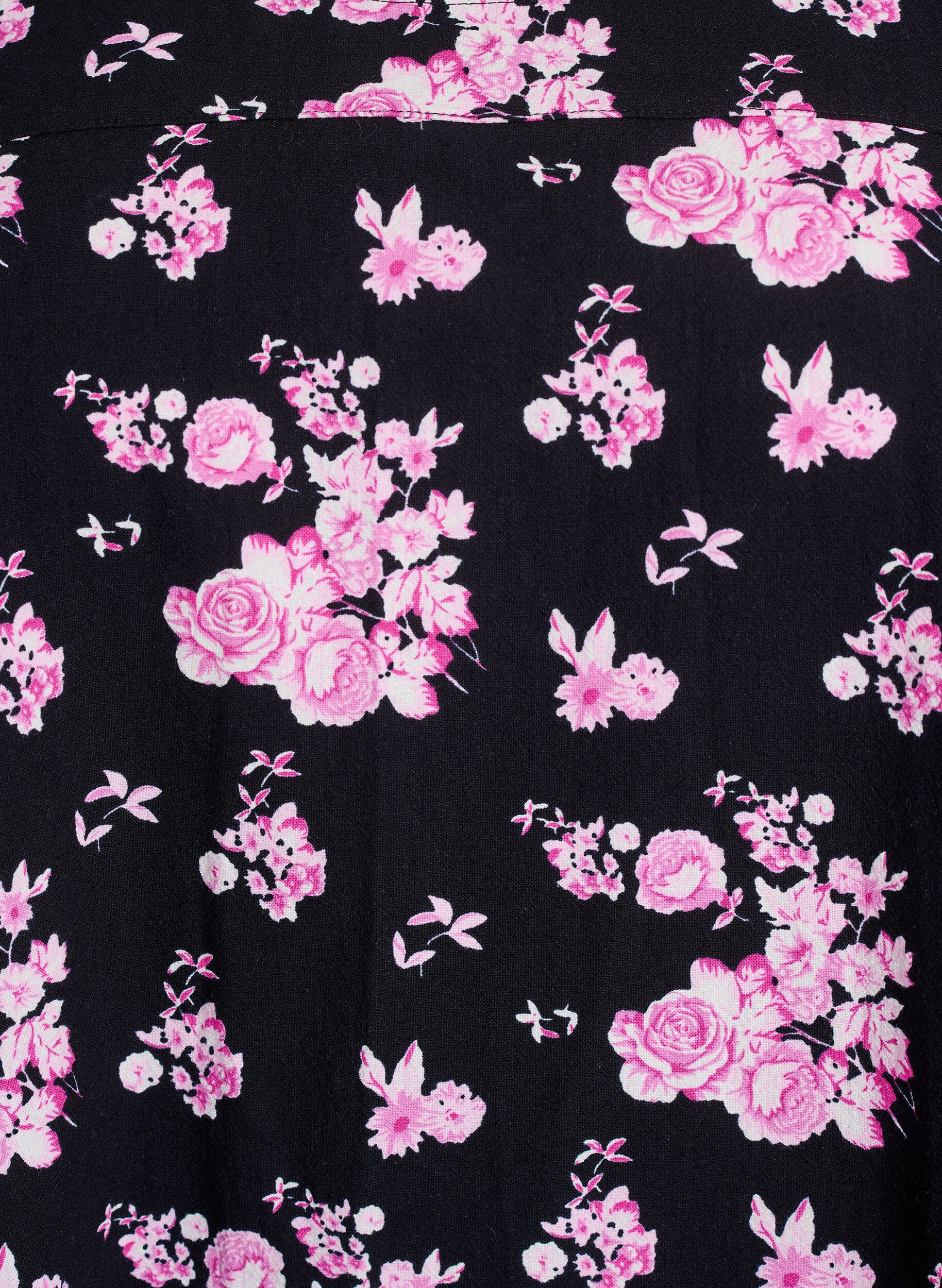 Zizzi Lyhyt puuvillamekko joustavalla helmalla ja pitk&auml;t hihat, Musta, Packshot image number 2