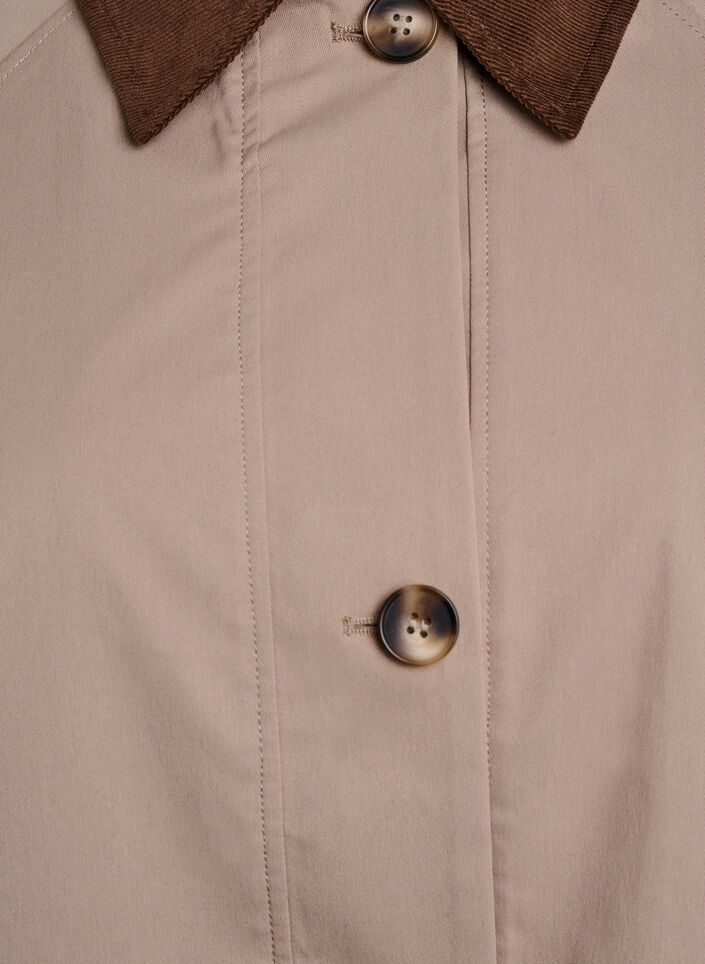 Kevättakki kontrastivärisillä vakosamettiyksityiskohdilla, Desert Taupe, Packshot image number 2