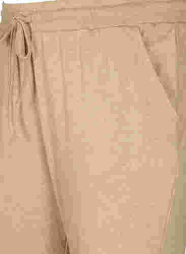 Meleeratut housut nyörillä ja taskuilla , Beige Melange, Packshot image number 2