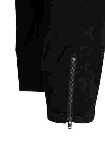 Kropatut Amy-farkut vetoketjulla, Black denim, Packshot image number 3