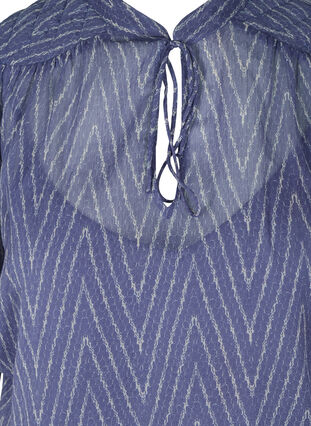 Lyhythihainen pusero solmittavalla yksityiskohdalla , Blue Indigo AOP, Packshot image number 2