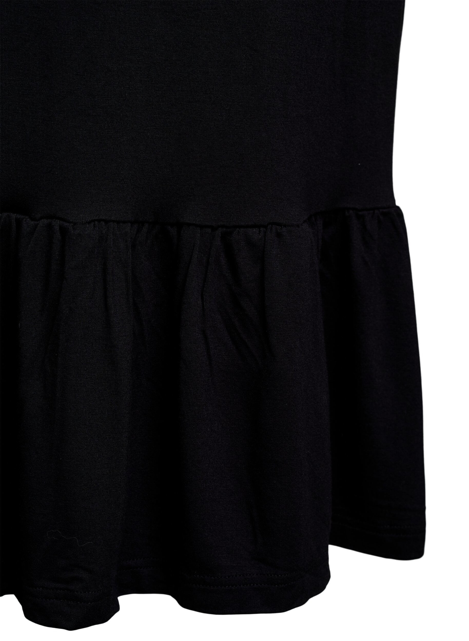 Zizzi Rantamekko viskoosista punotuilla olkaimilla, Musta, Packshot image number 3