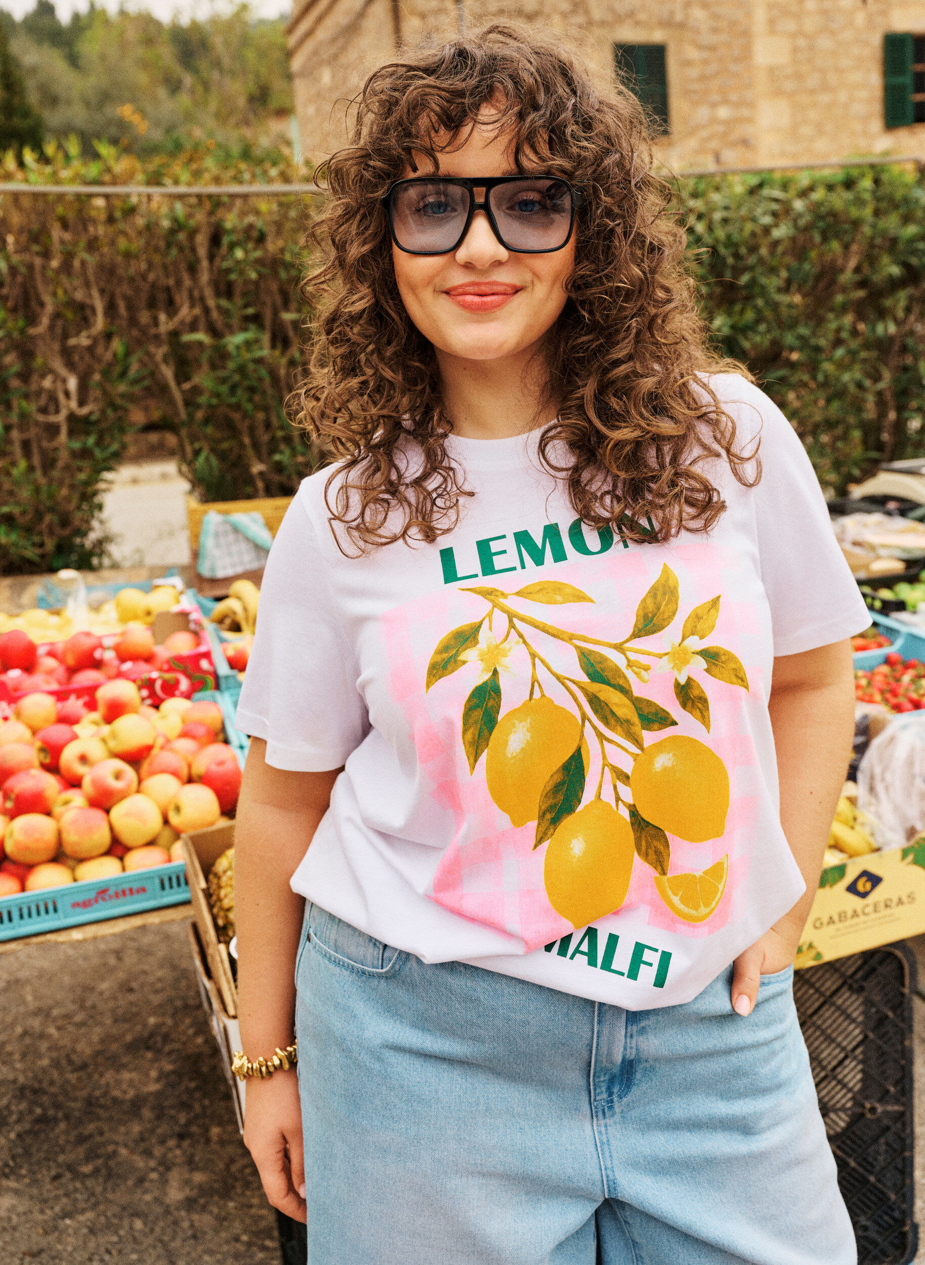 ZizziPuuvillainen T-paita printill&auml;, Valkoinen, Image image number 0