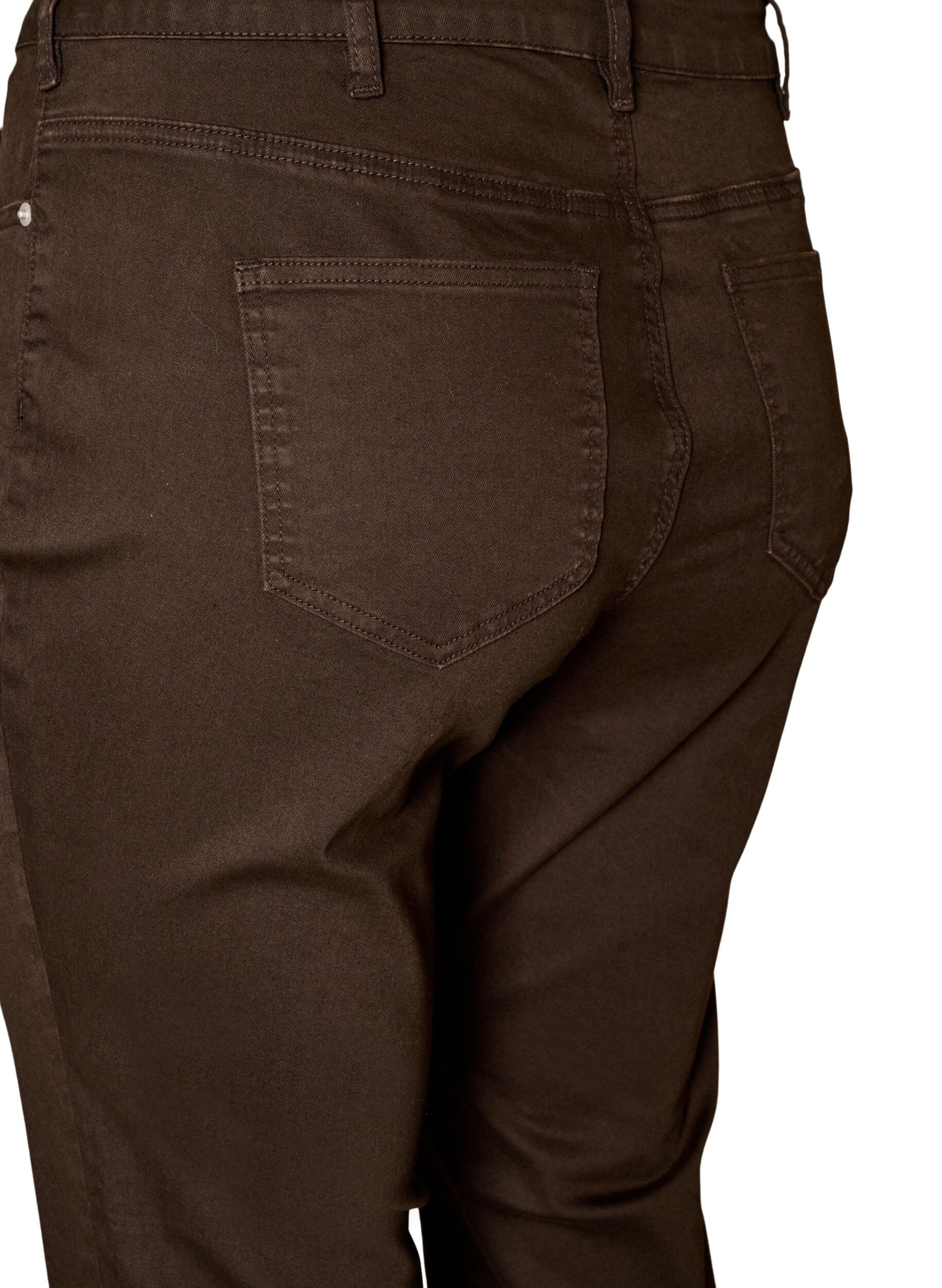 ZizziEllen bootcut-farkut v&auml;rillisest&auml; denimist&auml;, Ruskea, Packshot image number 3