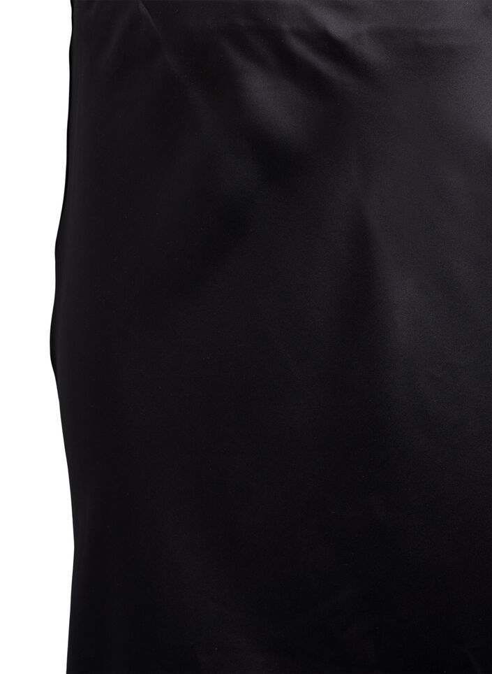 Satiininen midi-hame, Musta, Packshot image number 2