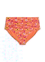 Korkeavy&ouml;t&auml;r&ouml;iset bikinihousut kuosilla, Oranssi