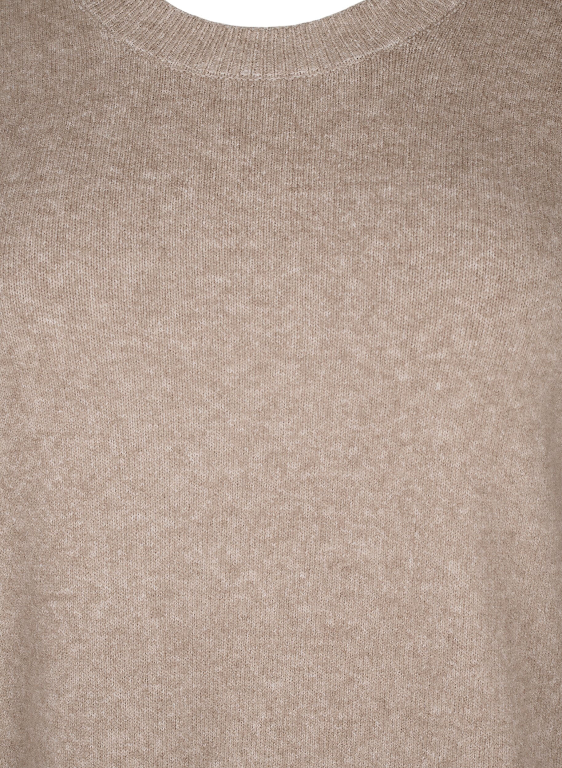 Zizzi Neulemekko py&ouml;re&auml;ll&auml; kaula-aukolla ja halkiolla, Desert Taupe Mel., Packshot image number 2