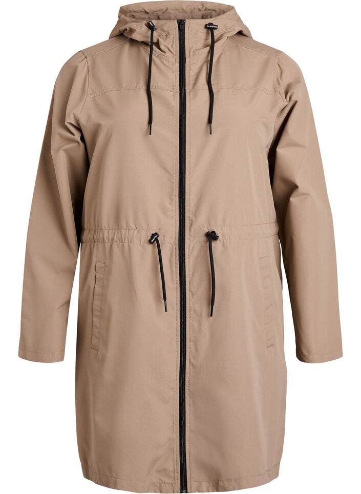 FLASH - Kevyt hupullinen parka, Ruskea, Packshot image number 0