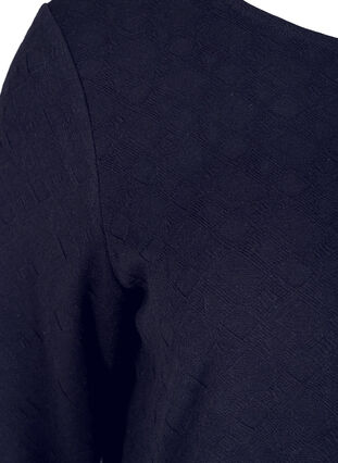 Pitkä pusero pyöreällä pääntiellä ja 3/4-hihoilla , Navy Blazer, Packshot image number 2