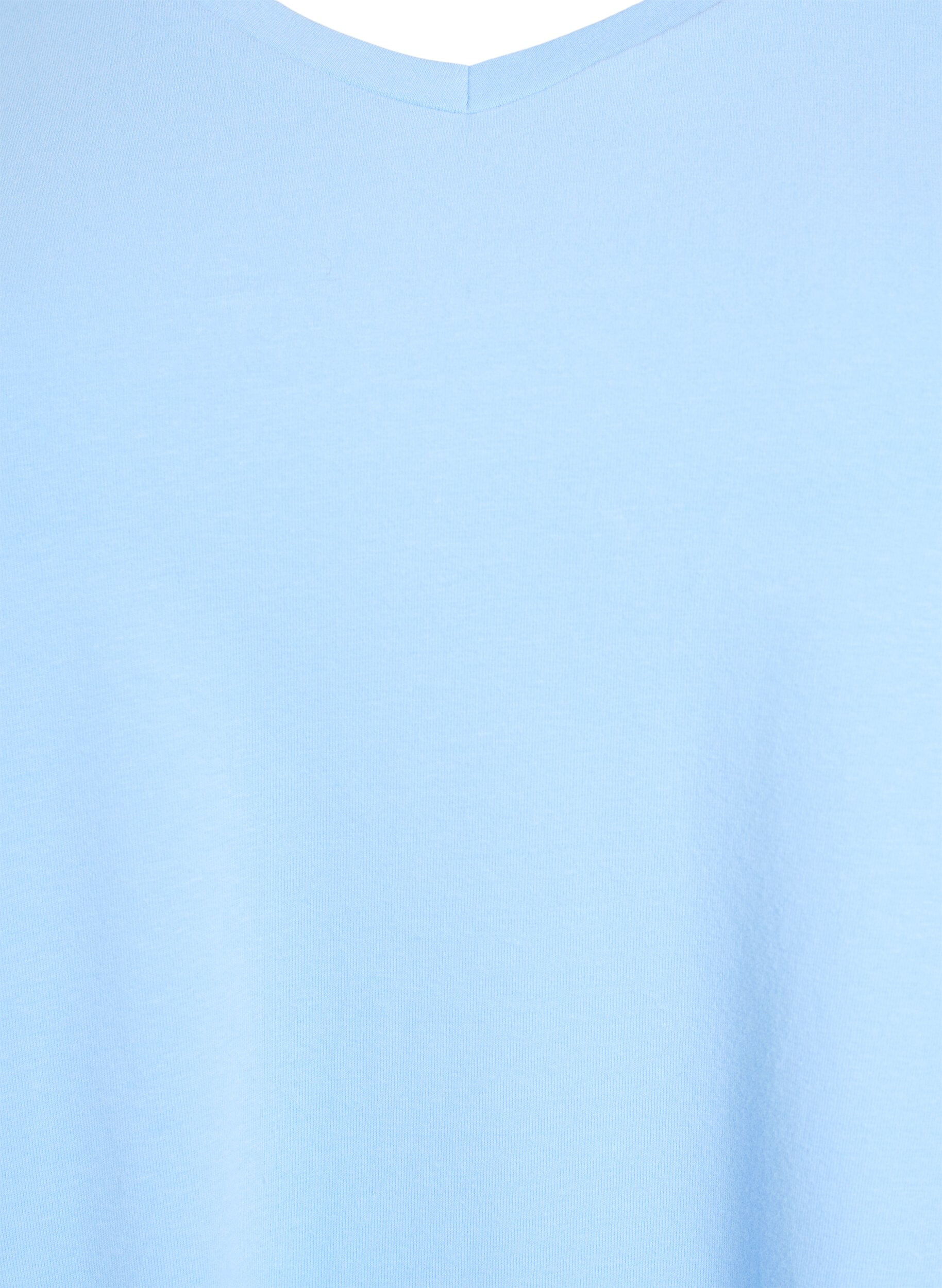 Zizzi Yksiv&auml;rinen peruspuuvilla T-paita, Sininen, Packshot image number 2