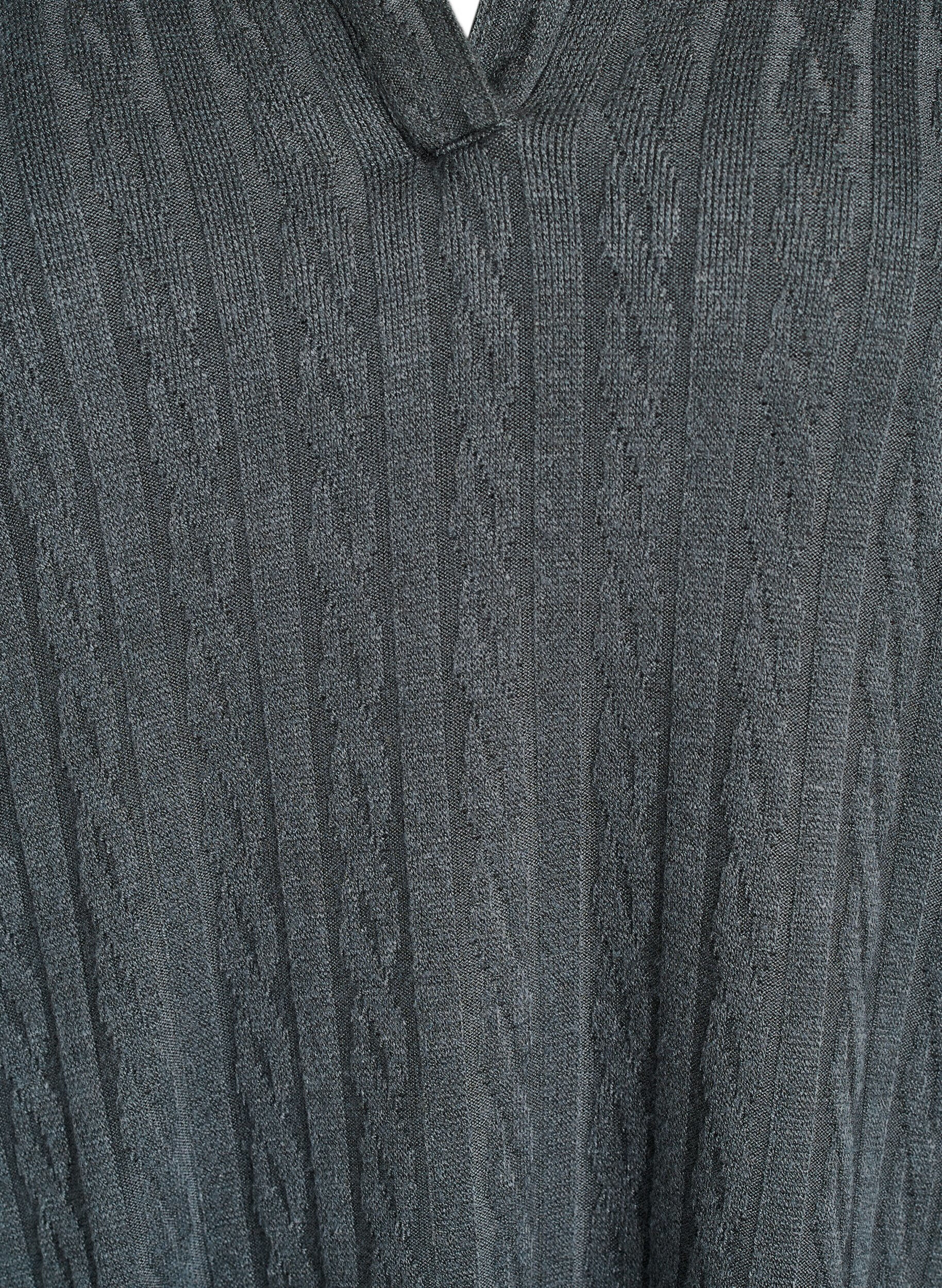 Zizzi Neulepusero kauluksella ja palmikkokuvioinnilla, Vihre&auml;, Packshot image number 2