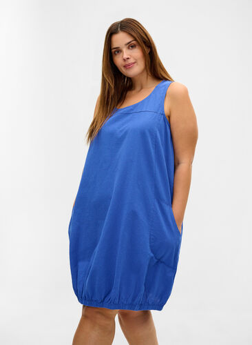 Hihaton mekko puuvillasta, Dazzling Blue, Model image number 0