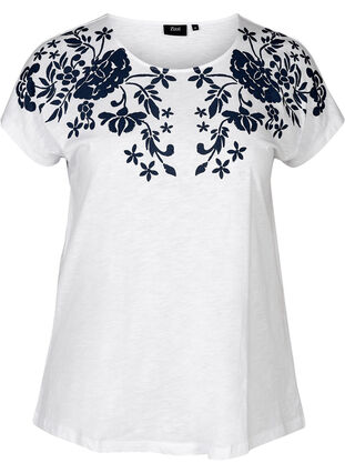 T-paita printillä, Bright White W. mood indigo, Packshot image number 0