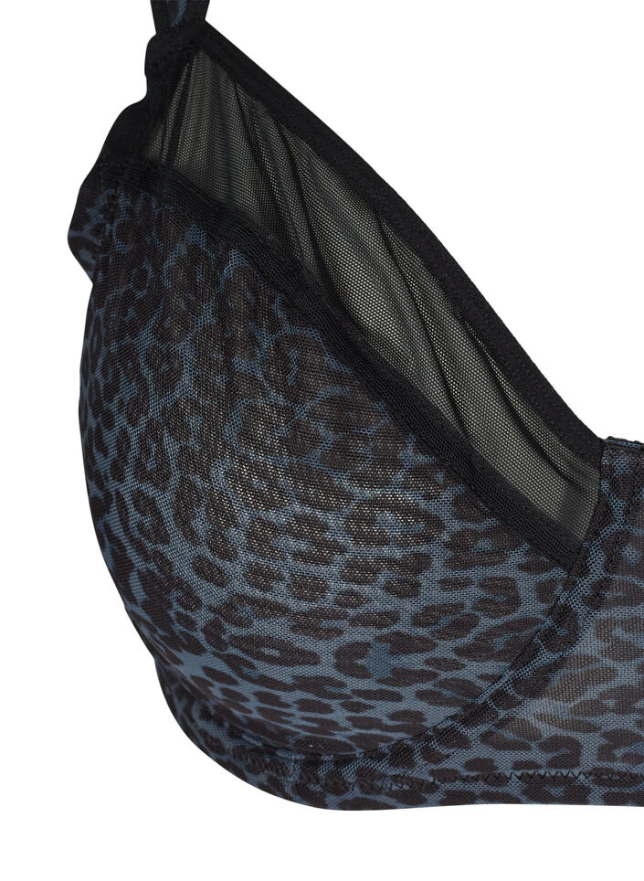 Rintaliivit  kukkakuosilla ja mesh-kankaalla, Grey Leopard, Packshot image number 2