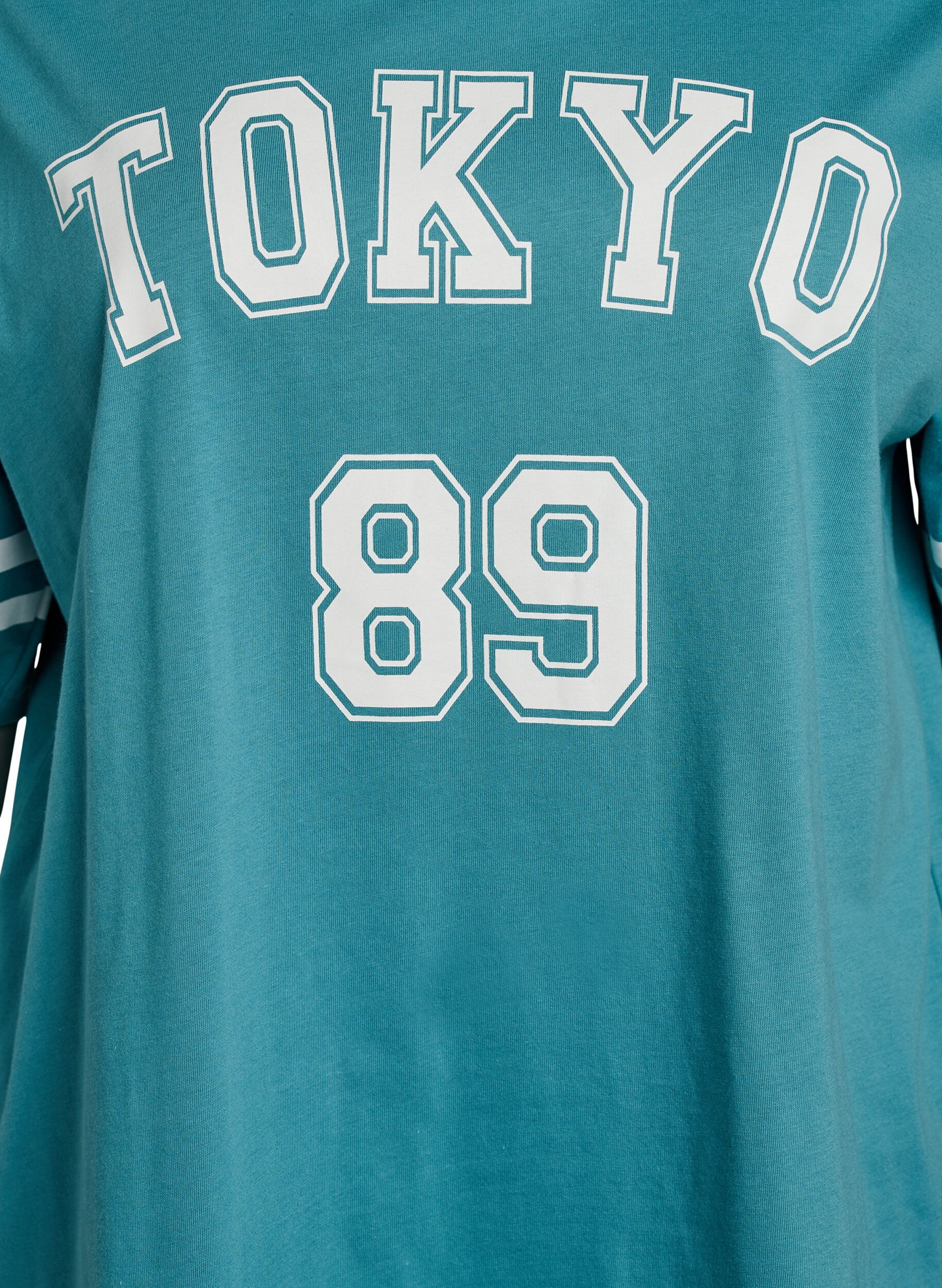 Zizzi Sporttinen oversize-kokoinen college-T-paita, Sininen, Packshot image number 2