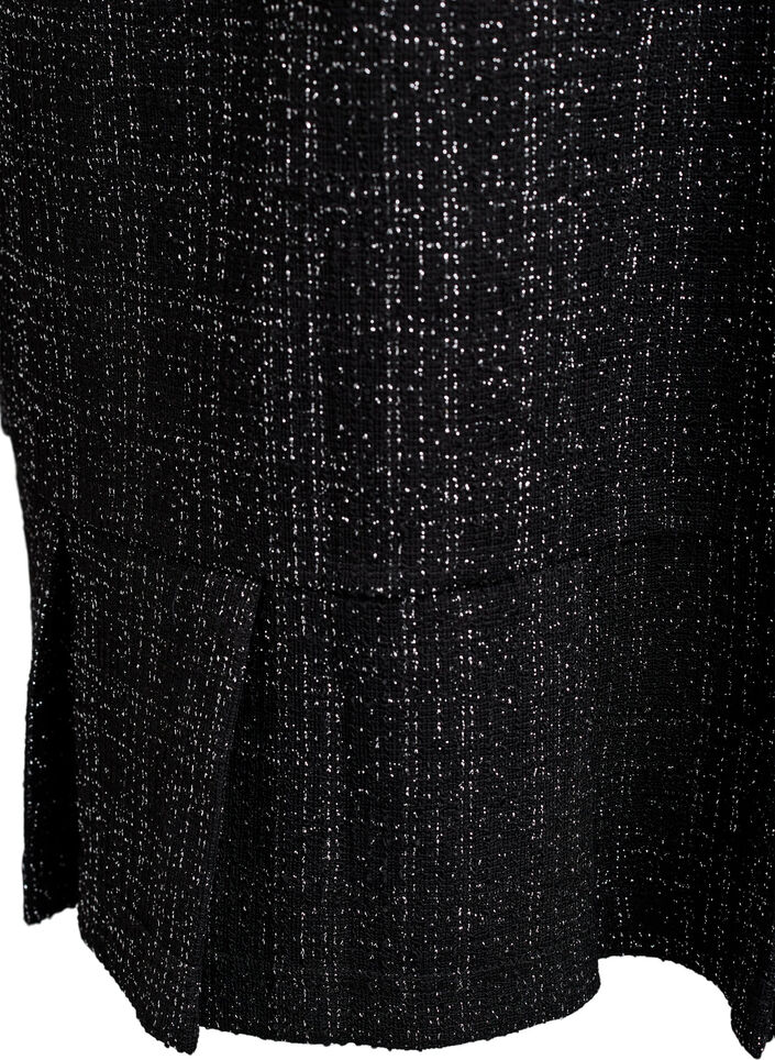 Lyhyt boucl&eacute;-mekko koristeellisilla napeilla, Musta, Packshot image number 3