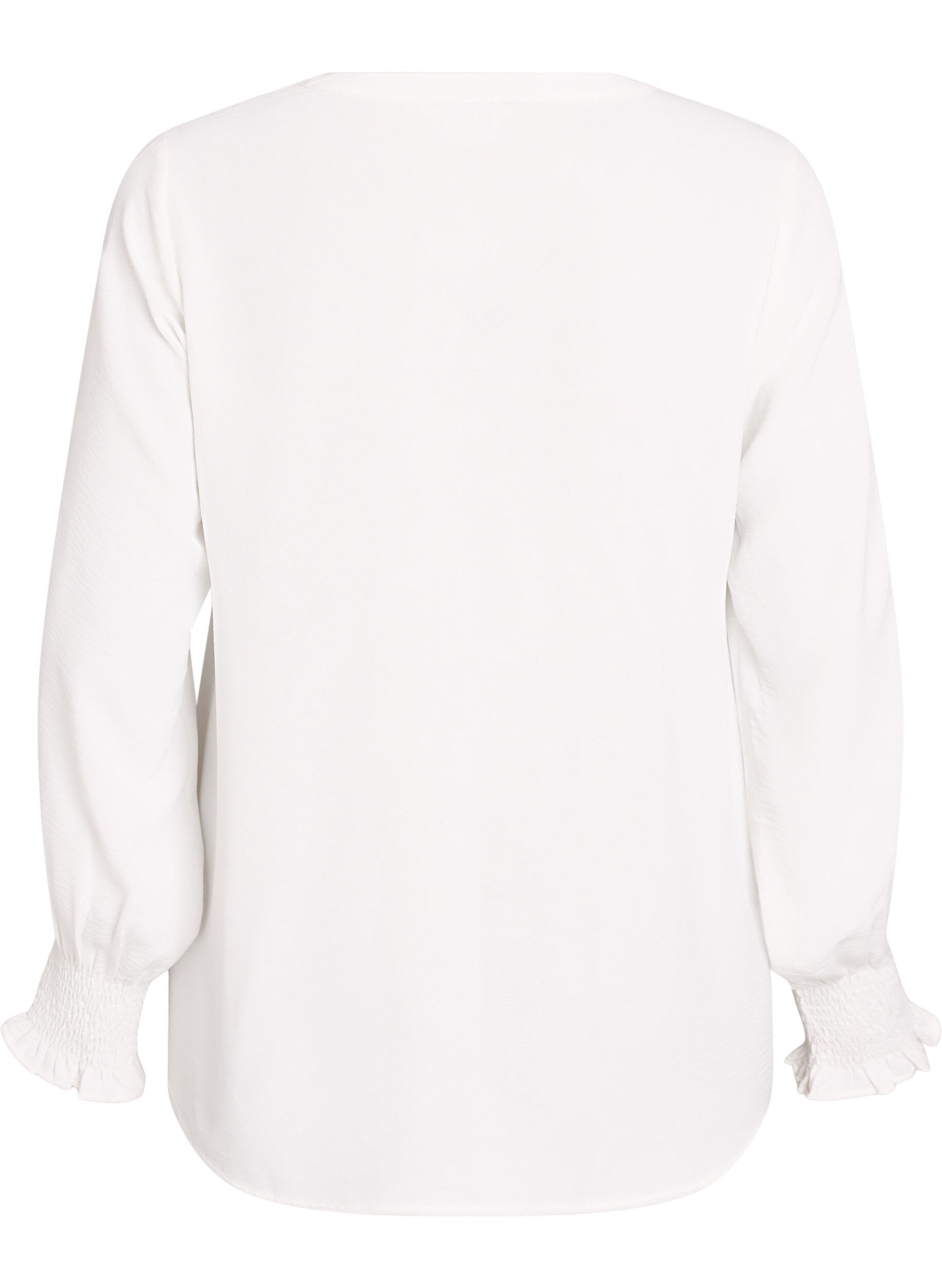 ZizziPusero smock-kalvosimilla ja v-p&auml;&auml;ntiell&auml;, Vanilja, Packshot image number 1