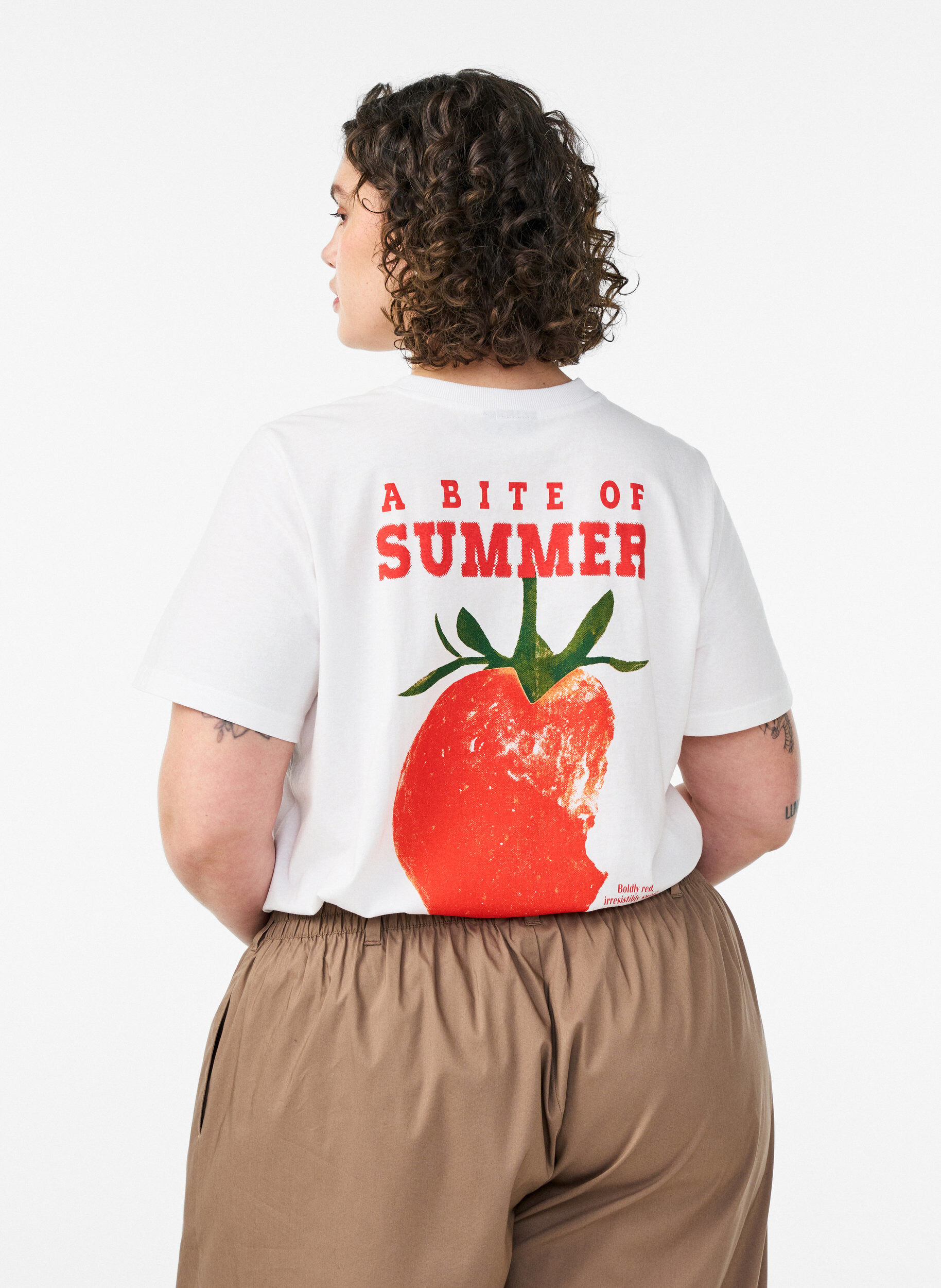 ZizziPuuvillainen T-paita printill&auml;, Valkoinen, Model image number 2