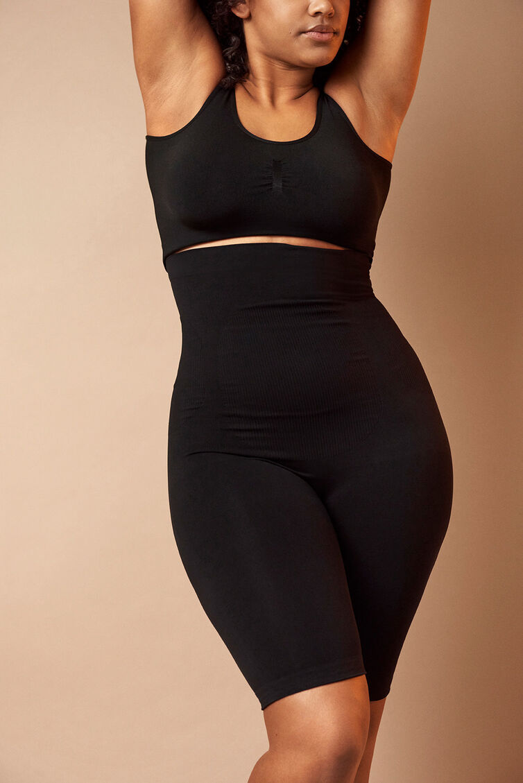 Korkeavy&ouml;t&auml;r&ouml;iset shapewear-shortsit, Musta, Image image number 1