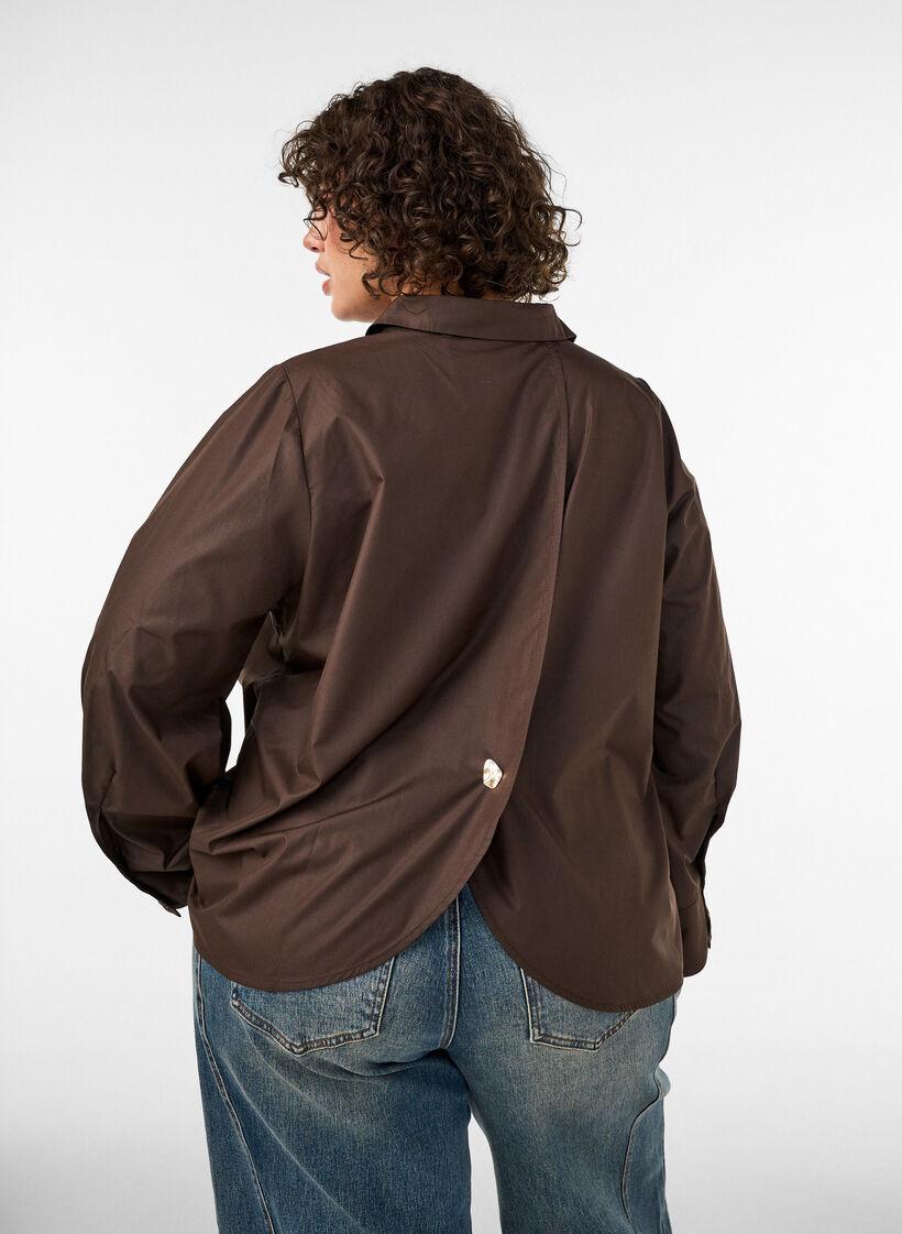 Paita koristeellisella selk&auml;yksityiskohdalla, Ruskea, Model image number 2