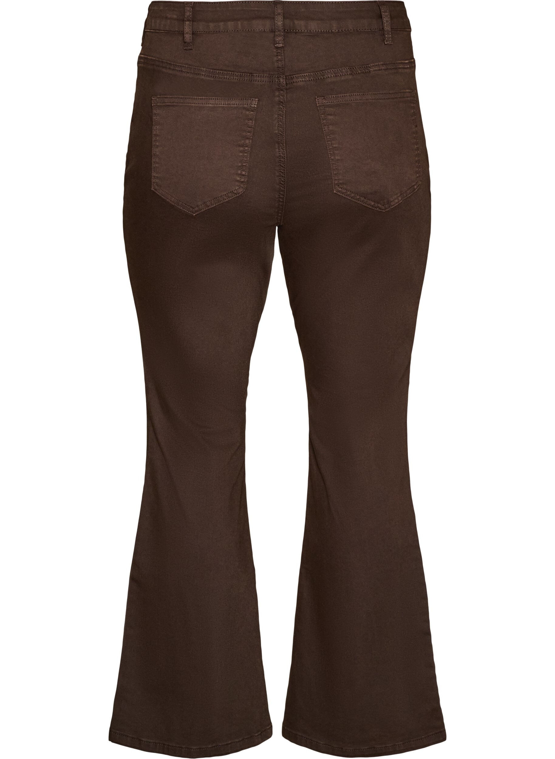 ZizziEllen bootcut-farkut v&auml;rillisest&auml; denimist&auml;, Ruskea, Packshot image number 1