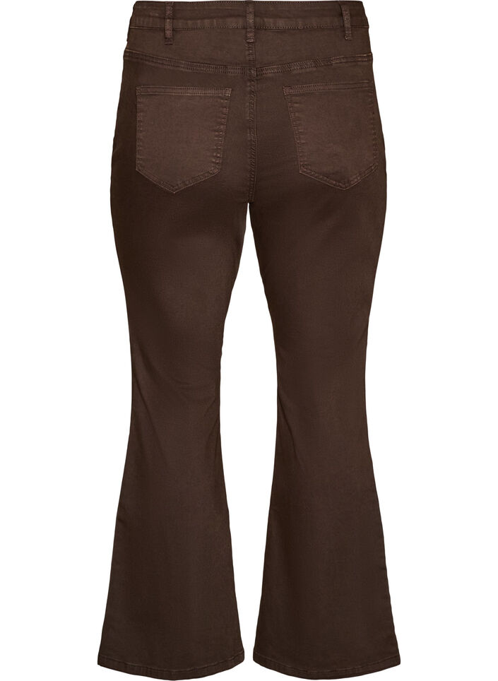 Ellen bootcut-farkut v&auml;rillisest&auml; denimist&auml;, Ruskea, Packshot image number 1