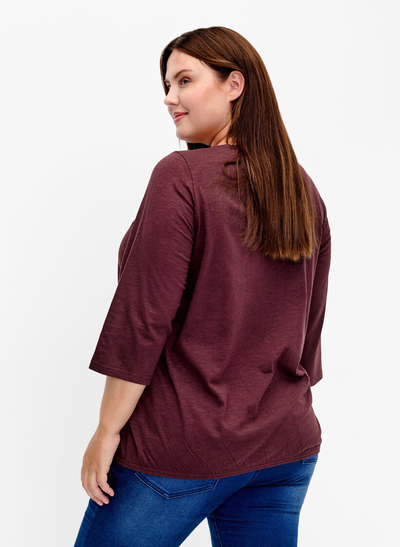 Puuvillatoppi, jossa 3/4-hihat, Fudge, Model image number 1