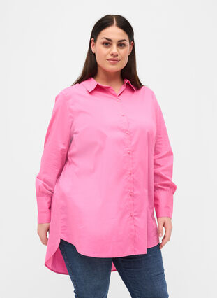 Pitkähihainen paita korkeilla manseteilla, Aurora Pink, Model image number 0