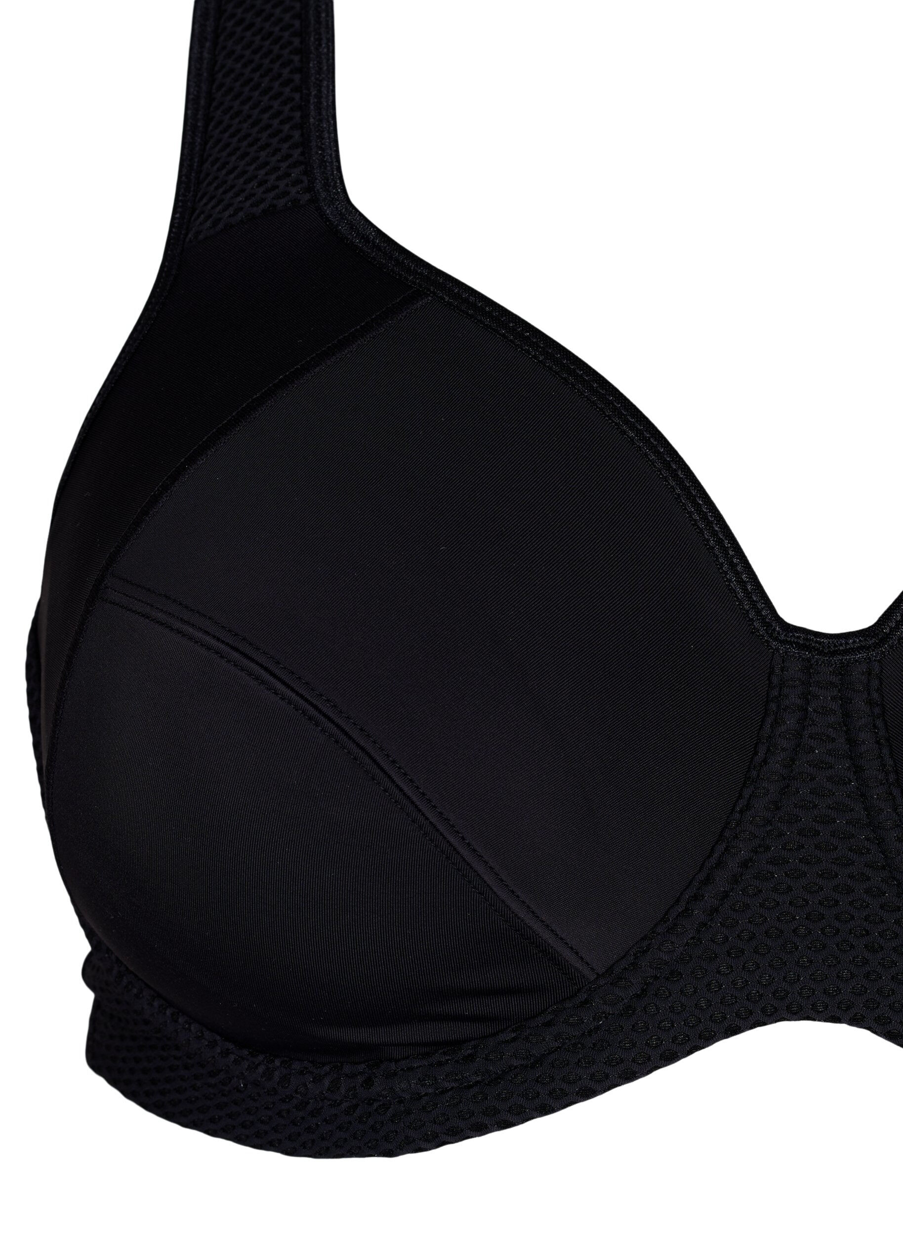 Zizzi CORE, HIGH SUPPORT WIRE BRA - Kaarituelliset urheilurintaliivit, Musta, Packshot image number 2