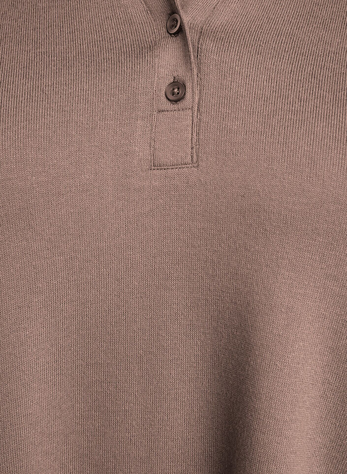 Pitk&auml;hihainen kauluksellinen trikoopaita, Ruskea, Packshot image number 2