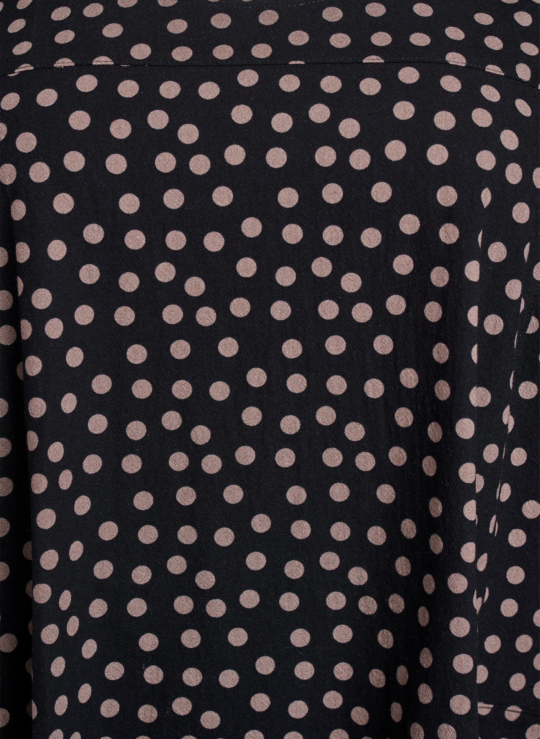 Zizzi Lyhythihainen puuvillamekko kuosilla, Ruskea, Packshot image number 2