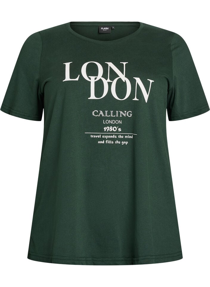 FLASH - T-paita printill&auml;, Vihre&auml;, Packshot image number 0
