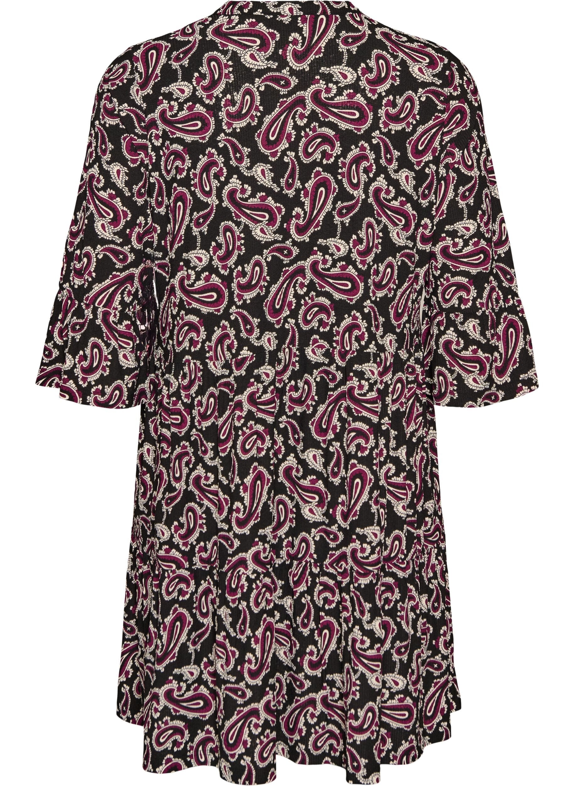 ZizziLyhyt A-linjainen trikoomekko kokoprintill&auml;, Tumma Bordeaux, Packshot image number 1