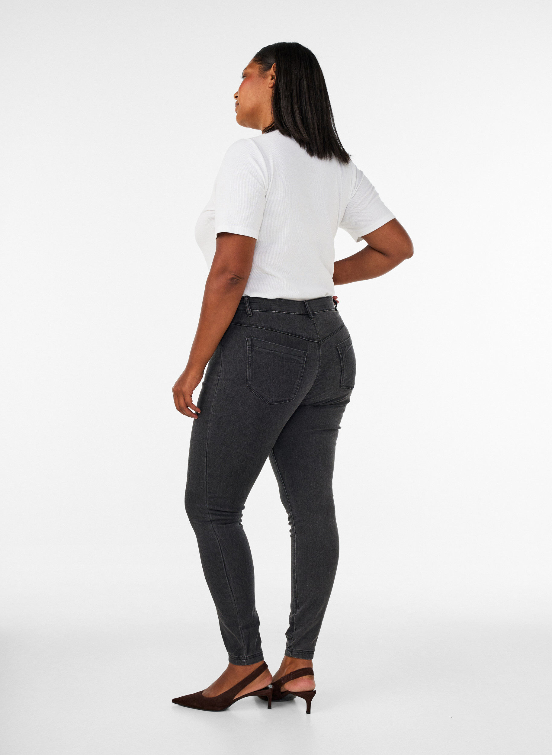 ZizziJeggingsit puuvillasekoitteesta, Grey Denim, Model image number 1